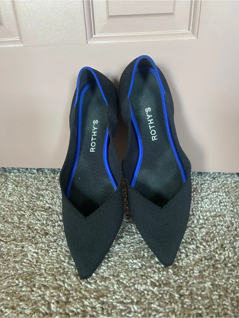 ROTHYS The Point II Flat Ballet Womens Sz 9.5 Black Shoes Ballet Blue Timeless